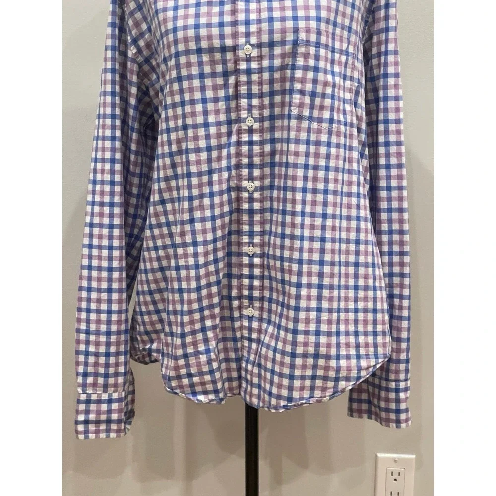 J. Crew XL Purple/Blue/White Collared Long Sleeve Slim Fit Button‎ Down